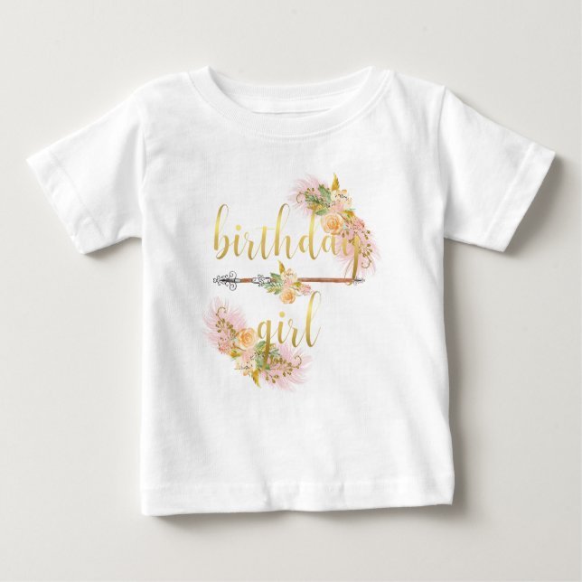 Skjorta för vit för Boho chic guld- T Shirt (Framsida)