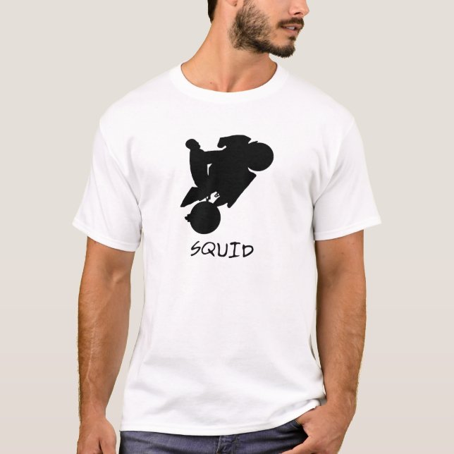 Skjorta för WheelieSilhouettetioarmad bläckfisk T T-shirt (Framsida)