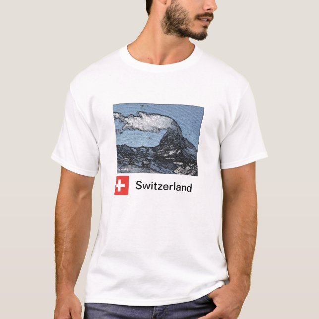Skjorta för Zermatt souvenir T Shirt (Framsida)
