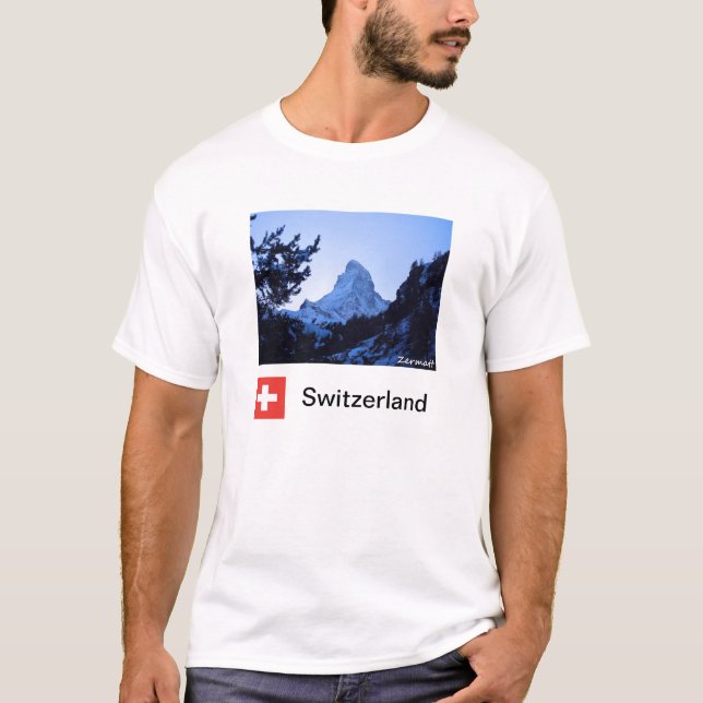 Skjorta för Zermatt souvenir T T Shirt (Framsida)