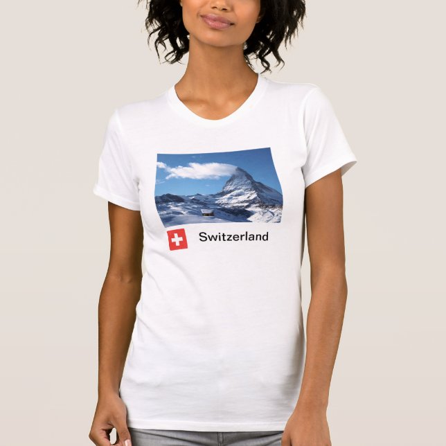 Skjorta för Zermatt souvenir T Tee Shirt (Framsida)