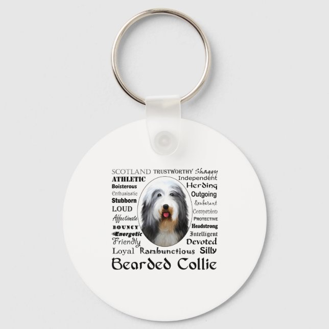 Skjorta med skäggig collie T  Nyckelring (Framsida)