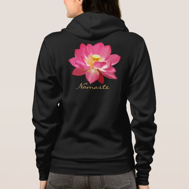 Skjorta Namaste för lotusblommablommaHoodie T-shirt (Baksida)