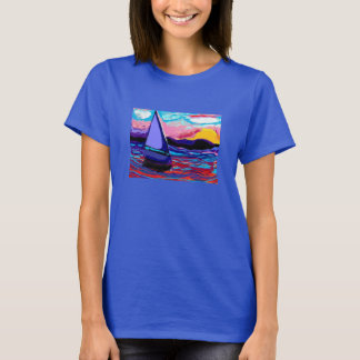 skjorta solnedgång för segelbåttranquilitytshirt tröja
