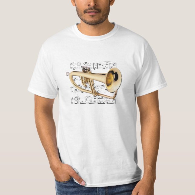 Skjorta (tända) - Flugelhorn - välj din färg Tee Shirt (Framsida)