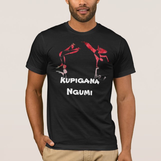 skjortakampsportar afrikanska Kupigana Ngumi T-shirt (Framsida)