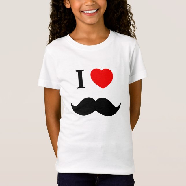 skjortan älskar jag moustachen tee (Framsida)
