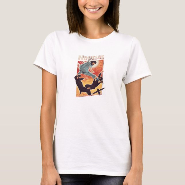 skjortan för coola t för den ninjajesus ninjesusen tee (Framsida)