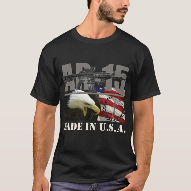 Skjortasvart för AR-15 USA Tee Shirt (Framsida)