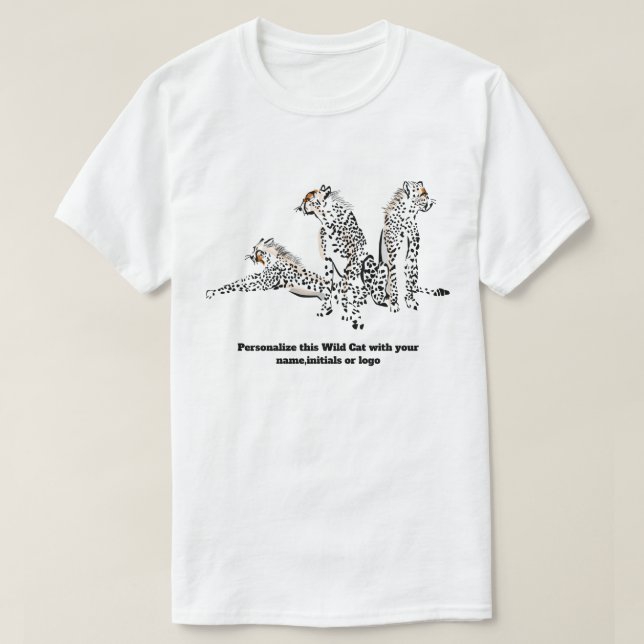 Skjortor för Cheetahvild kattvilda djur T T Shirt (Design framsida)