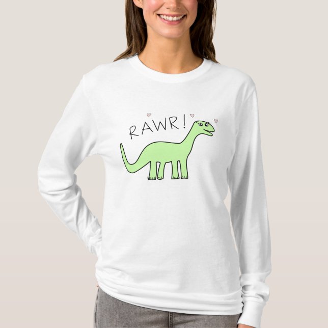 Skjortor för damer Bronto Rawr Tee Shirt (Framsida)