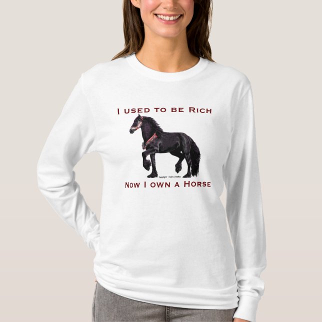 Skjortor för Friesianhästhumor T-shirt (Framsida)