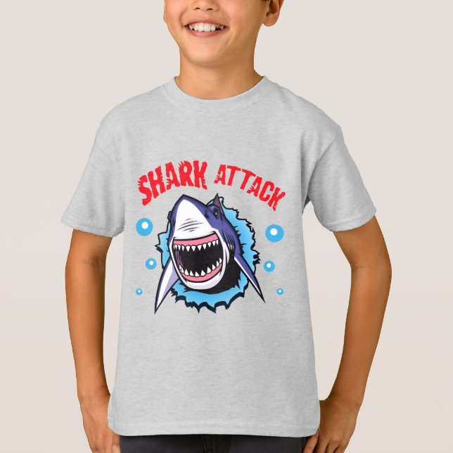Skjortor för hajattack t-shirt Shark bita shirt (Framsida)