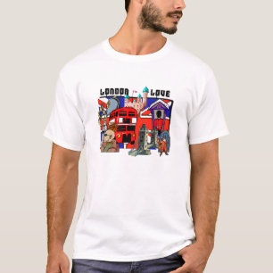 Skjortor för jack för röd buss för London kär T-shirt