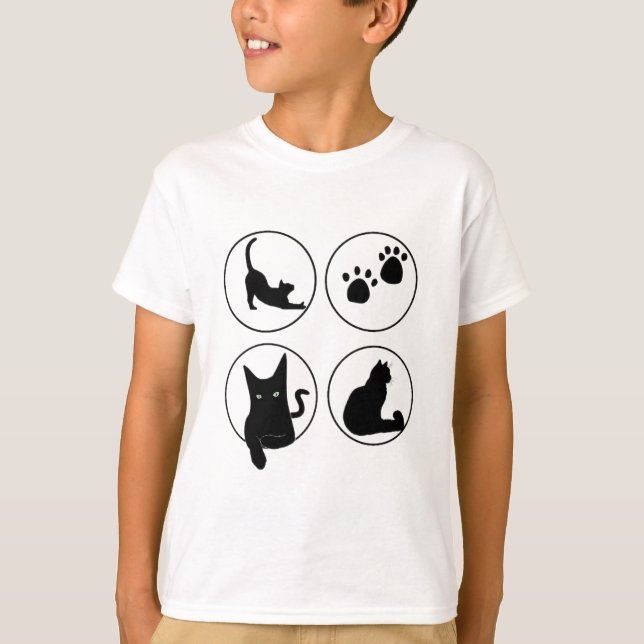 Skjortor för kattdesign, handflänsar t shirt (Framsida)