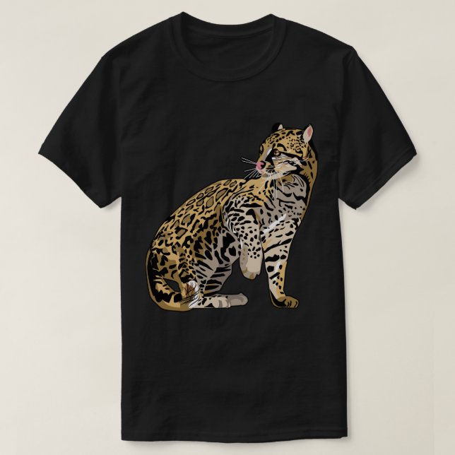 Skjortor för Ocelotvild kattvilda djur T T Shirt (Design framsida)
