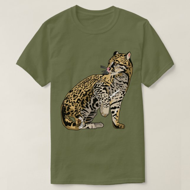 Skjortor för Ocelotvild kattvilda djur T T Shirt (Design framsida)