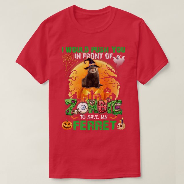 Skjut dig framför Zombies till Spara min färja. T Shirt (Design framsida)