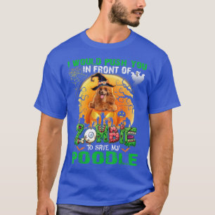 Skjut dig framför Zombies till Spara min Pood T Shirt