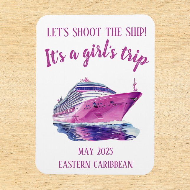 Skjut Frakt Cruise Group Girl Rosa Magnet (Skapare uppladdad)