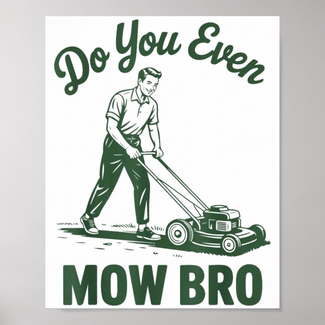 Skjut gräsklippare Pappa Klipper du ens gräset Bro Poster (Framsidan)