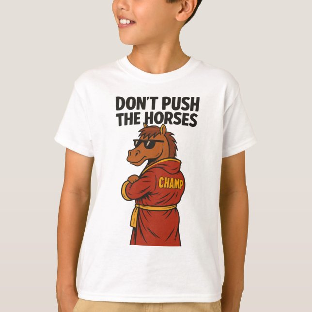 Skjut Inte Hästar T Shirt (Framsida)