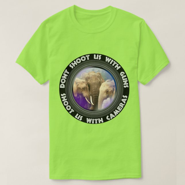 Skjut inte oss Elephant-familjen T Shirt (Design framsida)