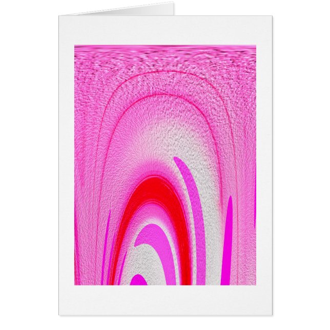 Skjut rosa moment hälsningskort (Framsidan)