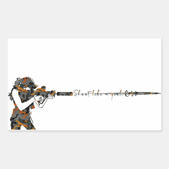 Skjut som en flicka rektangulärt klistermärke (Framsida)