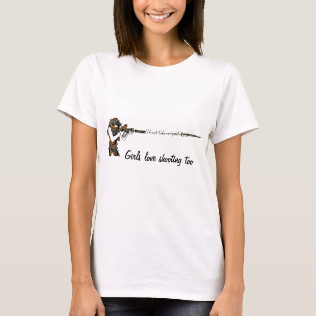 Skjut som en flicka t shirt (Framsida)