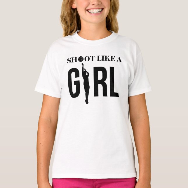 Skjut som en tjej t shirt (Framsida)