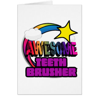 Skjut Star Rainbow Fantastisk Teeth Brusher Hälsningskort