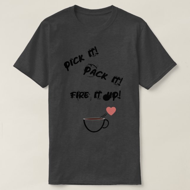 Skjut upp kaffe Kärlek T Shirt (Design framsida)