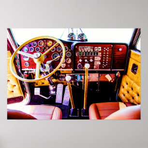 Skjuta första fotografi insida en Peterbilt 359 Poster