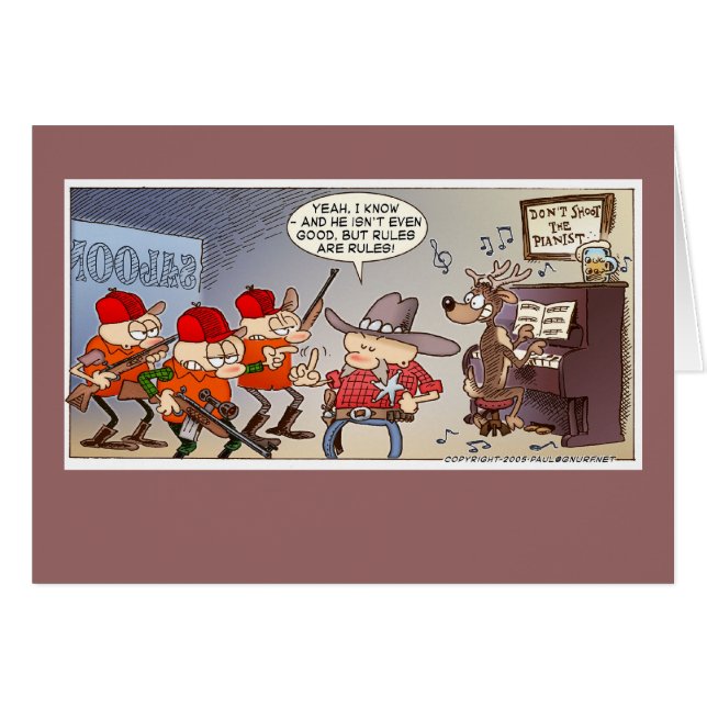 Skjuta inte pianisten hälsningskort (Framsidan Horizontal)