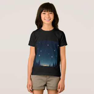 skjuta stjärna t-shirt nattetid himmel