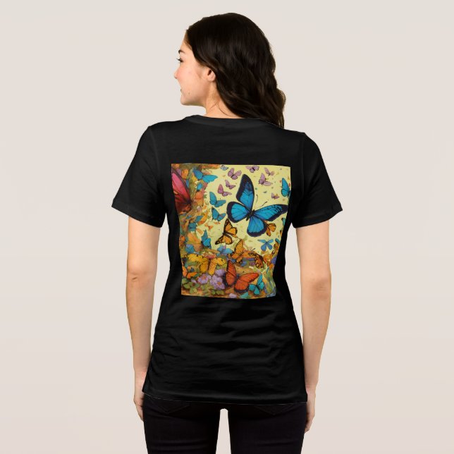 Skjutbar fjäril-design - skjorta t shirt (Baksida Full)