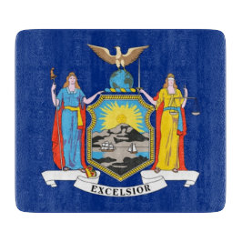 Skjutbord av litet glas med New York-flagga