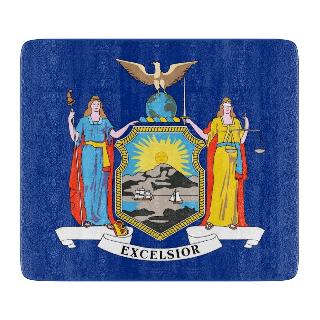 Skjutbord av litet glas med New York-flagga (Framsidan)