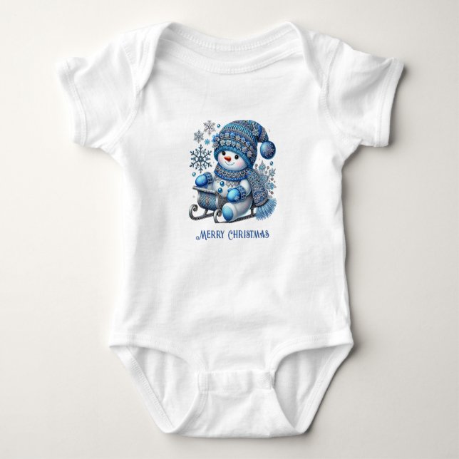 Skjutdräkt Snögubbe Baby T Shirt (Framsida)