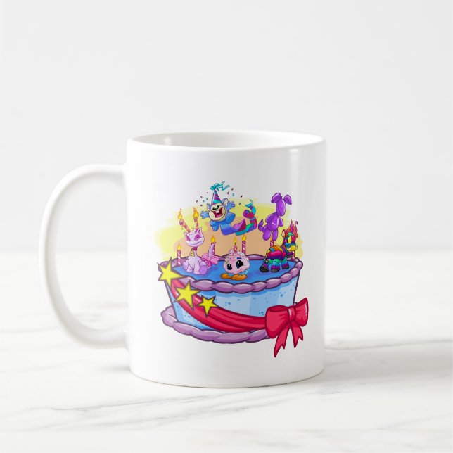 Skjuten födelsedagtårtagrupp kaffemugg (Vänster)