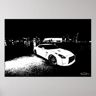 Skjuten GTR stad för Nissan horisont Poster