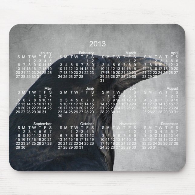 Skjuten korpsvart glamour; Kalender 2013 Musmatta (Framsidan)