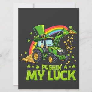 Skjuter Min Tur Rolig Grävmaskin St Patrick's Day Julkort