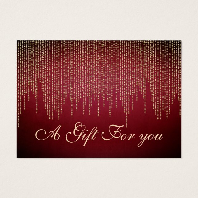 Skjutet julklappscertifikat i guld visitkort (Framsidan)