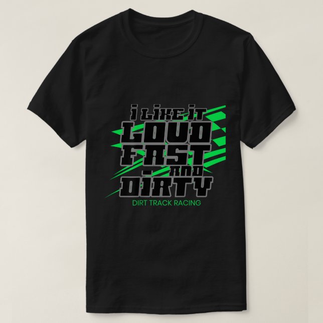 Skjutet spår av Tävla med modifierad Sprint Car Di T Shirt (Design framsida)
