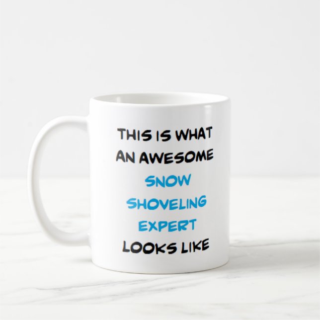 Skjutexperten i snö, fantastisk kaffemugg (Vänster)