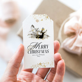 Skjutfotomall för den moderna Guld-Måne-skogsmagas Presentetikett