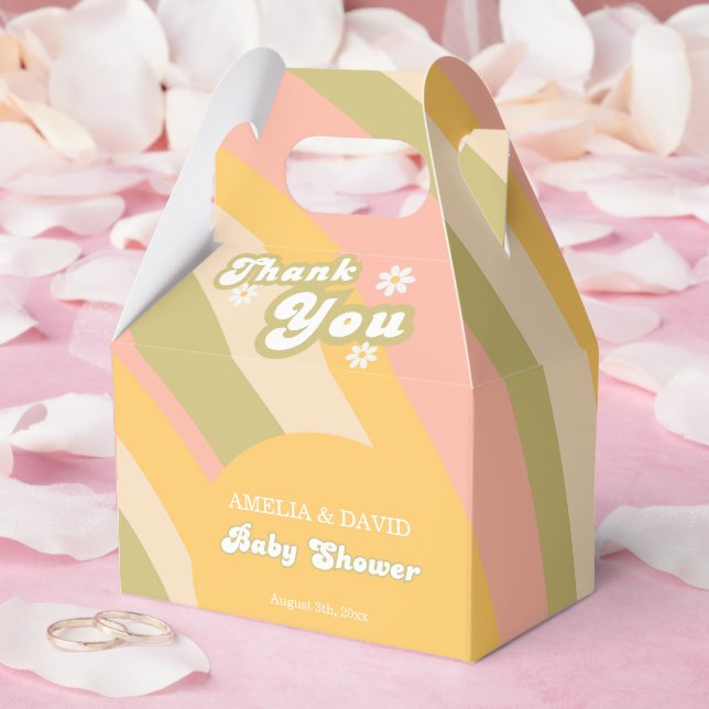 Skjutfull Daisy för Retro Gult  Pojke Shower Presentaskar (Bröllop)