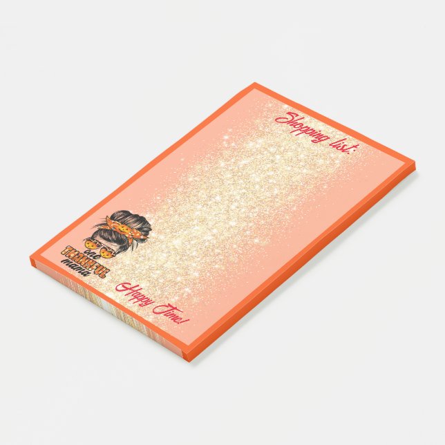 Skjutfull Mamma Höst Anpassa text och Färg Post-it Block (Vinklad)